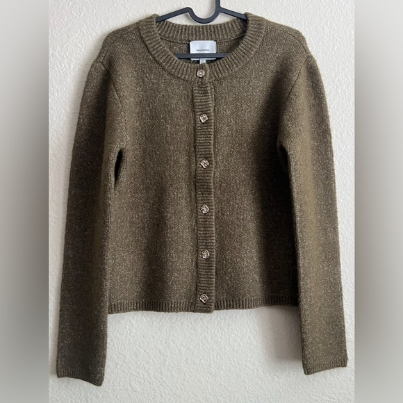 Reformation Olive Green Knit Cardigan - Picture 3 of 10